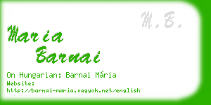 maria barnai business card